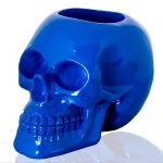 Custom resin geek style designed high glossy skull vase