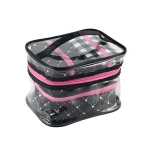Custom Transparent 3-in-1 Hanging Toiletry Bag Waterproof Cosmetic Organizer Makeup Bags Set Clear Cosmetic Bag with Handle
