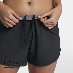 custom women sports fitness wear back pocket running shorts