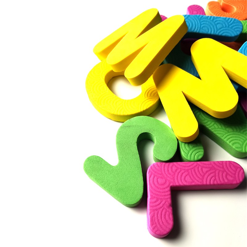 Customize Education Alphabet and Number EVA foam shapes With embossed for kids Early Learning