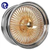 Customized 26 24 28 GOLD SPOKE WIRE WHEELS LUXURY FORGED ALLOY CAR AUTO RINES CHROME 200-SPOKE STRAIGHT LACE CHROME RIMS