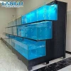 Customized 3 Layers Live Seafood Lobster  Crayfish Crawfish Fish Display Case Tank Aquarium for Supermarket Restaurant