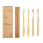 Customized 4 pack 8 pack OEM Private label natural charcoal Soft Bamboo Toothbrush