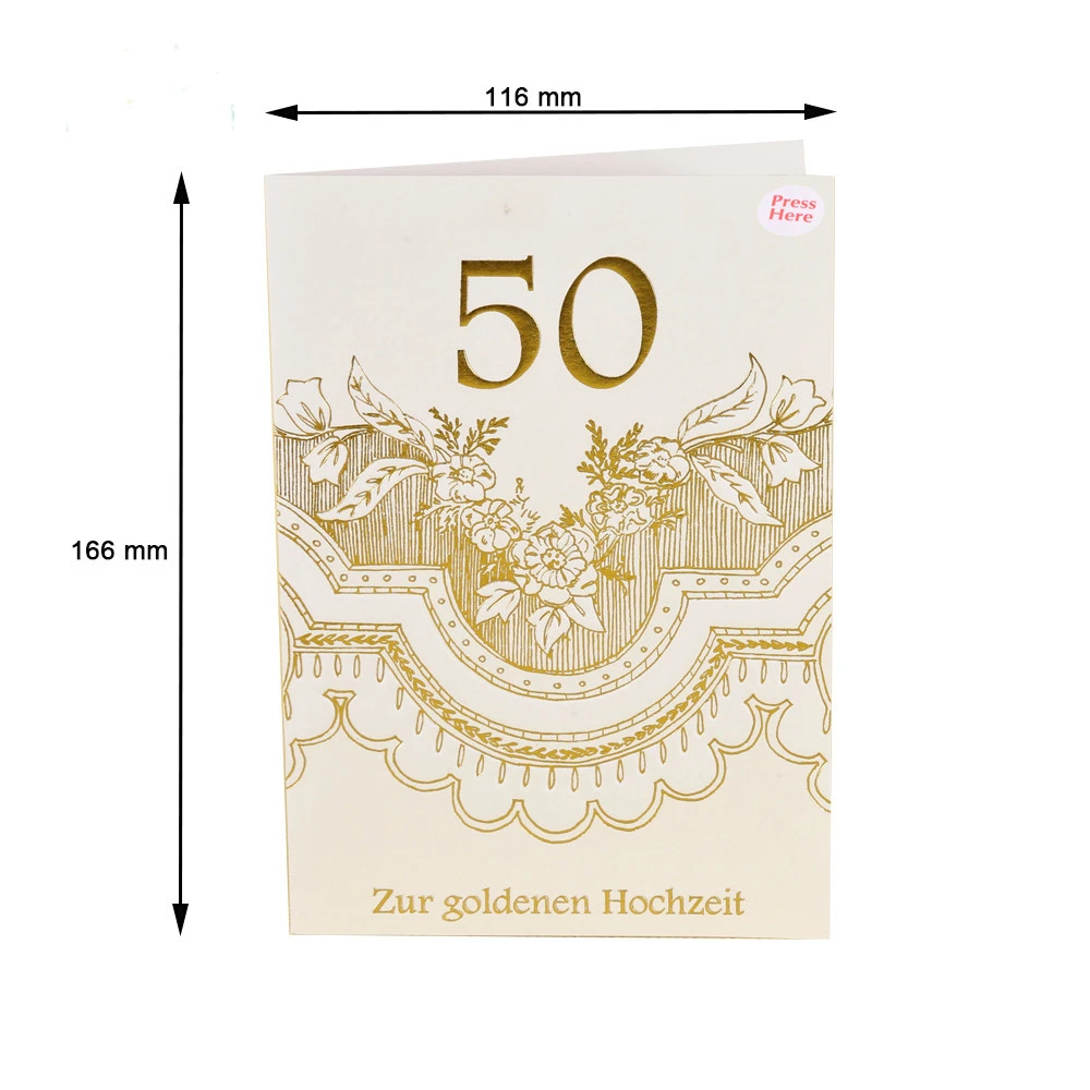 Customized Design 50 Hot Foil Wedding Invitation Card