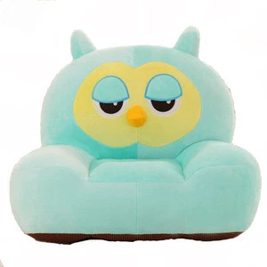 Customized Large Size Animal Seats Teal Owl kids Chair With Machine Washable Cover