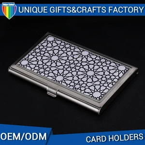 Customized modern high end souvenir metal stainless steel business card holder