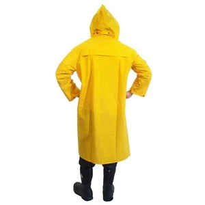 Customized New Design Yellow Rain Coat Water Resistant Sport Raincoat PVC Rainwears