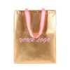 customized printing luxury laminated rose gold pp non woven fabric tote shopping packaging bags