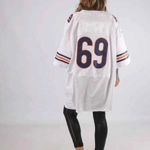 Custommade Vintage NFL Oversized T-Shirt Football Jersey Top Long for womens