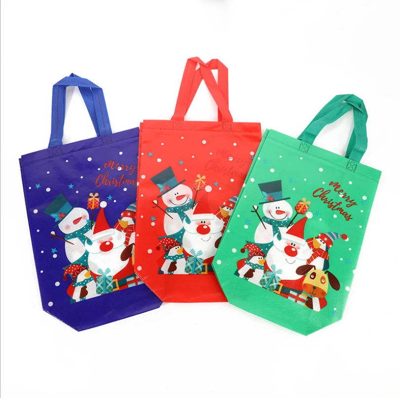 Customzied foldable Christmas non woven fabric shopping gift bag