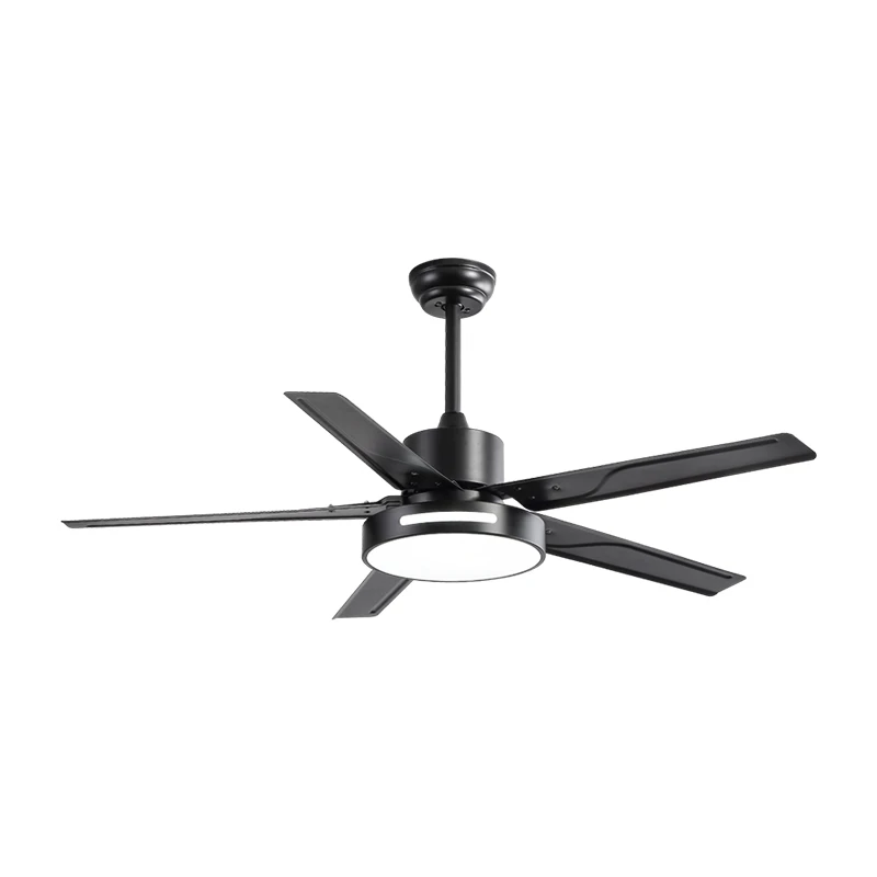 Decoration Home Air Conditioning Stainless Steel Blade Iron Acrylic Lamp Ceiling Fan With LED Light