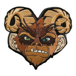 Die cut embroidered sticker custom embroidery patches for clothing with hook and loop backing bear patch