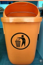 Discouse outdoor 50 liter plastic waste bins in green/trash can/garbage bin