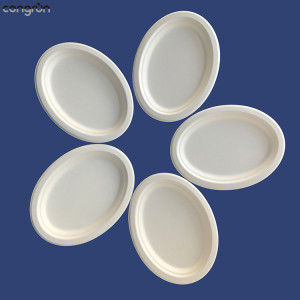 Disposable plate &amp; cup makers machine make Recycle bagasse Oval plate Ellipse paper Plates