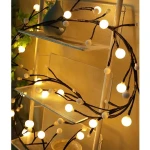 Diy Branch 7.5ft Enchanted Willow Vine Copper Wire Plug-In Fairy LED Lights White Ball for Garden Application Neo-Lights Type