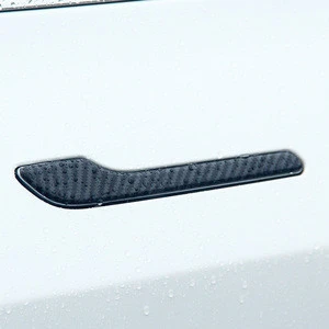 Door Handle Protector Carbon Fiber Sticker Door Handle Wrap Cover For Tesla Model 3 Accessories