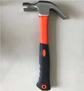 Drop forged steel head Safety Claw Hammer With Color Fiberglass Handle