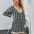 Import Drop Shoulder Houndstooth Sweater Dress Women Sweet Argyle Without Belt from China