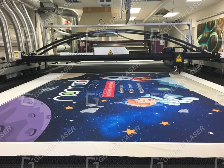 Dye-sublimated Textile Laser Cutting Machine for Large Format Banners and Graphics