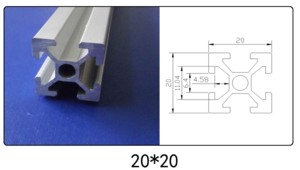 Easy to cut 20*20MM Without Burrs Aluminum Extrusion Profiles For Assembly Manipulator