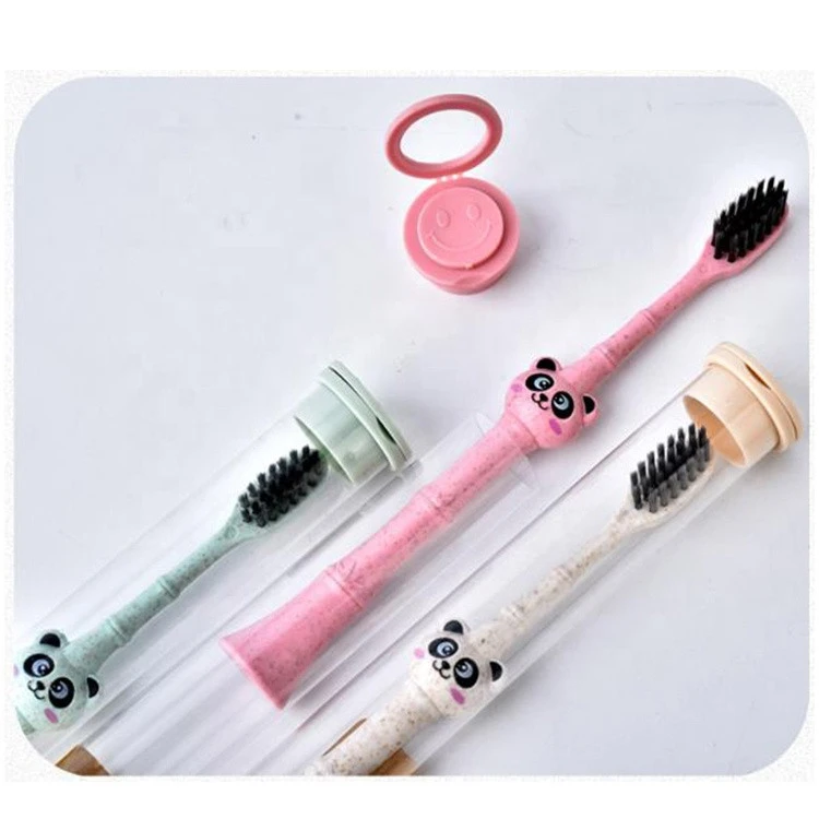Eco friendly wheat straw toothbrush bamboo charcoal bristle toothbrush soft type