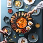 Electric Large Korean Grill Pan Nonstick Steamboat Hot Pot Frying Pan