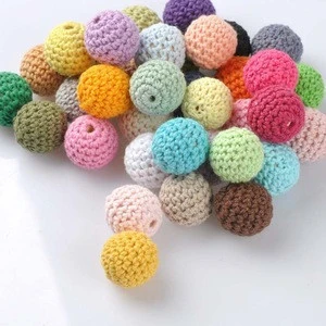 Elegant 20mm Crochet Beads Woolen Yarn For Choose Knitted By Cotton Thread DIY Jewellery Making