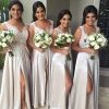 Elegant Satin With Lace Appliqued Bridesmaid Dresses