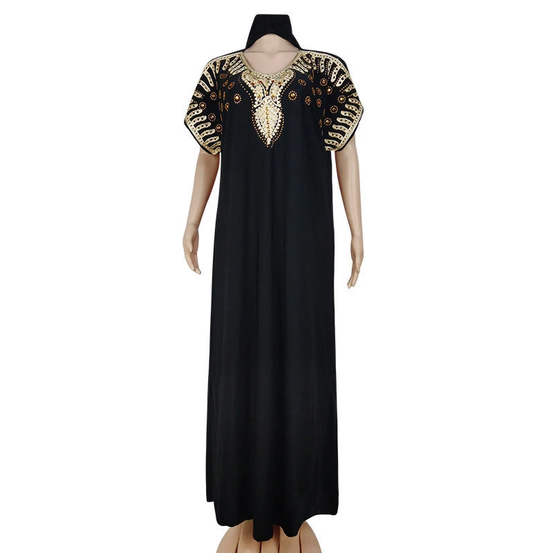 Embroidery Beaded Islamic Hijab Dress Arab Abaya Muslim Womens Clothing