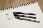 Enjoy " Brush lettering "" calligraphy " with using Fude brush pen .