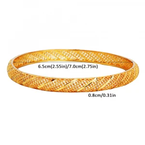 Ethlyn (1 pcs )Fashion 18k Gold Plated Wedding Bangles for Women Bride Bracelets Ethiopian/France/African/Dubai Jewelry B214