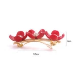 European Fashion Hair Accessories Hair Clips Painting Oil Red Flowers Diamonds Hairpins For Women