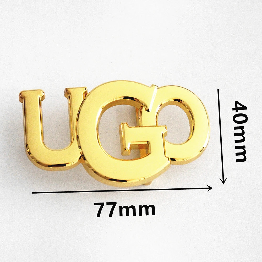 factory accept custom logo brand metal letters plate belt buckle