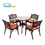 Factory Direct Sale No Folded Garden Sets Coffee Shop Home& Garden Outdoor Cast Aluminium Furniture  H-G007-031