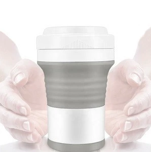 Factory new design silicone folding cup 550ml  menstrual cup fda 100% medical silicone coffee cup eco collapse