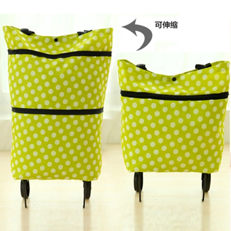Factory Price Portable Foldable Supermarket Trolley Bag Foldable Shopping Trolley Replacement Bag With 2 Wheels