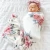 Import Factory Selling Receiving Blanket With Headbands Newborn Baby Floral Printed Baby Shower Swaddle Blanket Gift from China