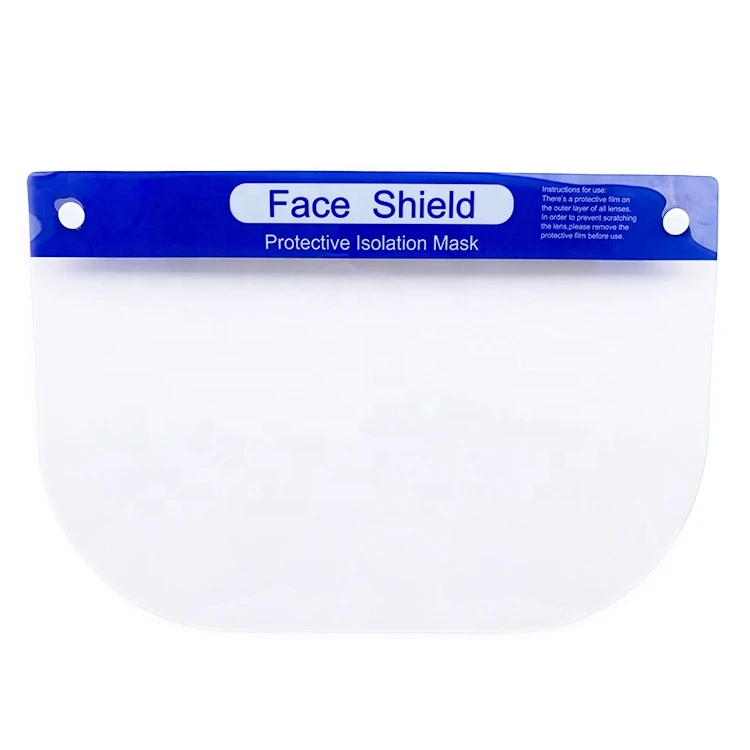 Factory Stock Adjustable Transparent Full Face Protective Visor Face Shield Glasses Blue Faceshield custom face shield
