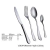Factory wholesale 24 pcs dinner knife fork spoon set gift with wood box stainless steel cutlery set