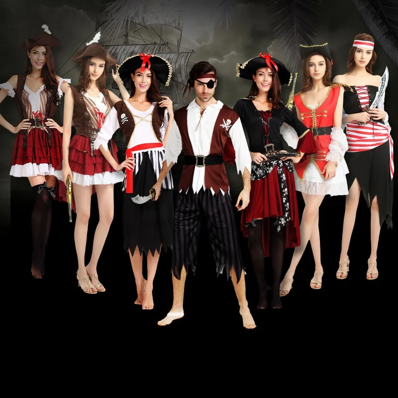 Factory Wholesale Adult Cosplay Mens Halloween Sailor Adult Pirate Costume, Beautiful Popular 100% Polyester Halloween Costume