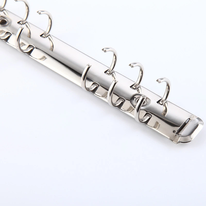 Factory wholesale anti-rust bright surface porous metal ring binder 6-hole clip hand-type data folder customization