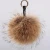 Import Fashion Bag Charm100% Real Raccoon Fur Ball Big Soft Fox Fur Pom Pom Keychain from China