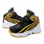 Fashion Boy Stylish Breathable PU Leather  Upper Children Sports Shoes Winter Cotton Basketball Shoes