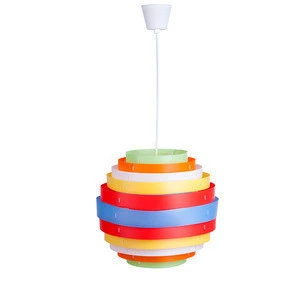 Fashion Design Round Colorful Ultra Slim Hanging LED Pendant Light for High Ceilings