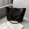 Fashion pure color shoulder crossbody bags genuine leather tote handbags for women