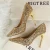 Import Fashion rivets sexy heels lady pump high heel shoes from China