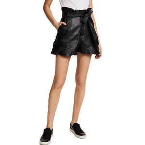 Fashion summer leather sexy womens shorts