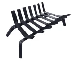 Fireplace Log Grate 24 inchr for Outdoor Kindling Tools Pit Wrought Iron Wood Stove Firewood Burning Rack Holder Black