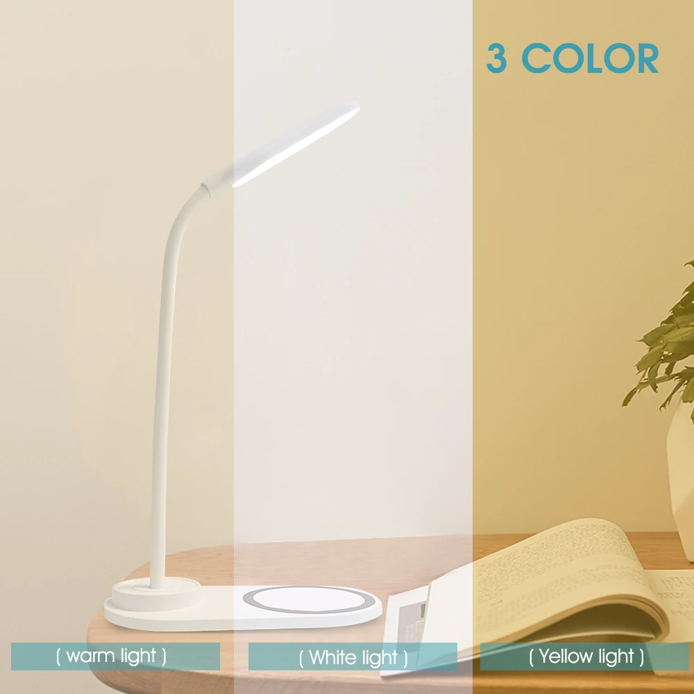 Flexible Office LED Desk Lamp Led with Smart Features Clock Alarm Date Temperature Adjustable  Table Lamp