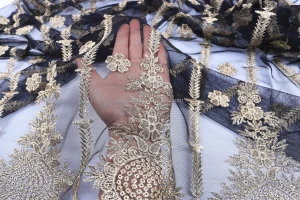 Flower design fancy royal luxury  stretch dress guipure mesh lace fabric wedding lace fabric